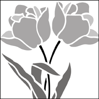 Tulips stencil section.