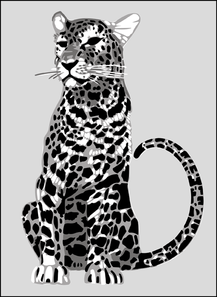 Leopard stencil - Animal and Bird