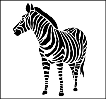 Zebra stencil - Animal and Bird