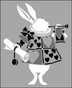 White Rabbit 2  stencil - Animal and Bird
