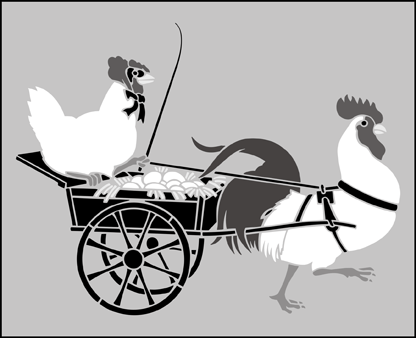 Peggedy Hen stencil - Animal and Bird