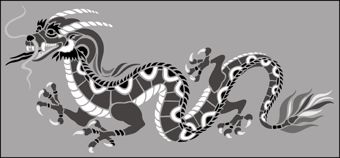 Dragon stencil - Animal and Bird