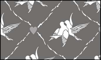 Lovey Dovey Repeat stencil - Animal and Bird