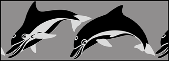 Dolphins stencil - Animal and Bird