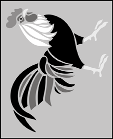 Cockerel stencil - Animal and Bird