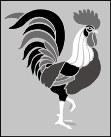Cockerel No 2 stencil - Animal and Bird