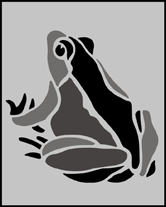 Frog stencil - Animal and Bird