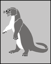 Otter stencil - Animal and Bird
