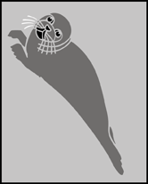 Seal Pup stencil - Animal and Bird