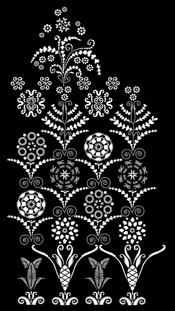 Embroidery Wall Border stencil - Art Deco