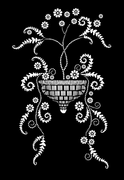 Click to see the actual Flower Basket stencil design.