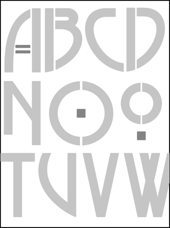 Mackintosh Alphabet stencil - British Inspired