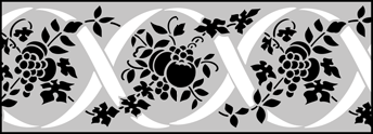 Budget | TR125 | Fruit & Ribbons stencil Fruit & Ribbons stencil - Budget