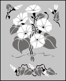 Click to see the actual Morning Glory stencil design.