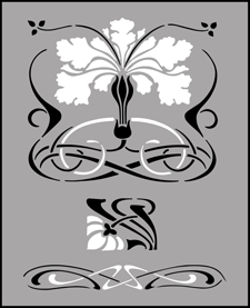 Budget | TP35 | Art Nouveau stencil Art Nouveau stencil - Budget