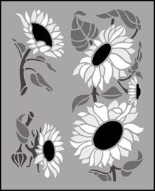 Budget | TP40 | Sunflowers stencil Sunflowers stencil - Budget
