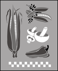 Budget | TP42 | Vegetables No 2 stencil Vegetables No 2 stencil - Budget