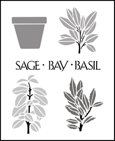 Budget | TP57 | Herbs stencil Herbs stencil - Budget