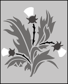 Click to see the actual Thistle stencil design.