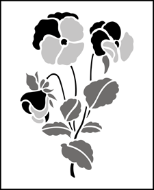 Budget | SS35 | Pansies stencil Pansies stencil - Budget