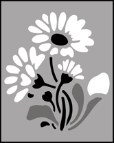 Click to see the actual Daisies stencil design.