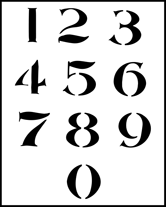 Click to see the actual Numerals stencil design.