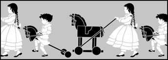 Hobby Horses  stencil - Childrens