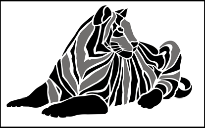 Tiger  stencil - Childrens