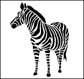 Zebra stencil - Childrens