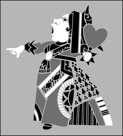 Queen of Hearts  stencil - Childrens