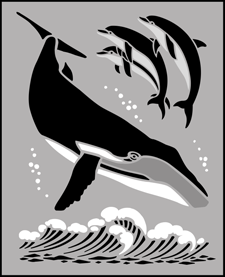 Whales stencil - Childrens