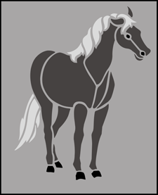 Pony stencil - Childrens