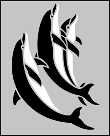 Dolphins stencil - Childrens