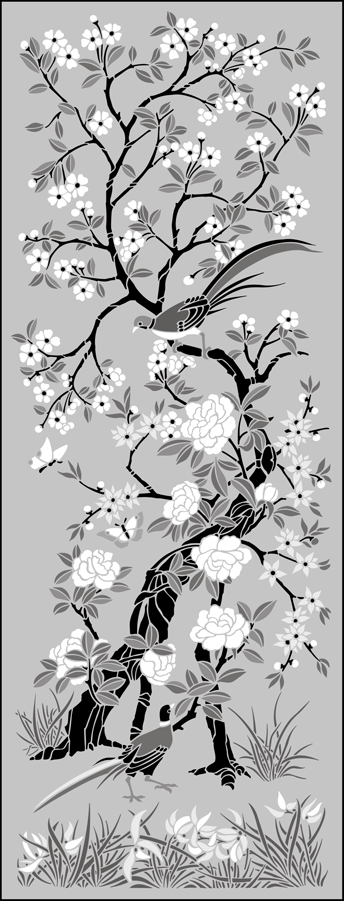 Panel No 1 stencil - Chinese Style
