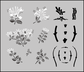 Honeysuckle stencil - Chinese Style