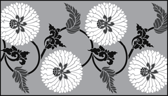 Chrysanthemums stencil - Chinese Style