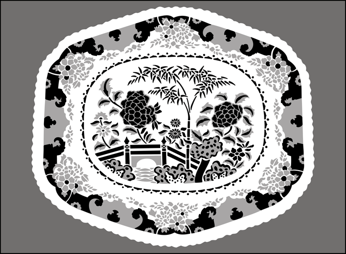 Click to see the actual Plate No 3  stencil design.