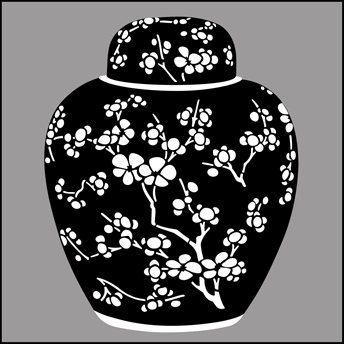 Chinese Style | BW15 | Ginger Jar stencil Ginger Jar stencil - Chinese Style
