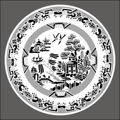 Willow Plate stencil - Chinese Style