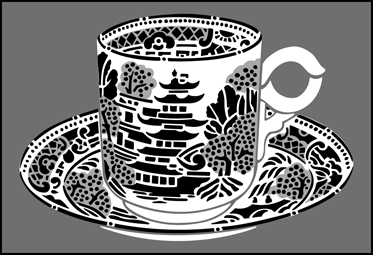 Cup No 2 stencil - Chinese Style