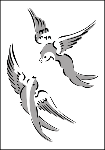 Willow Doves stencil - Chinese Style