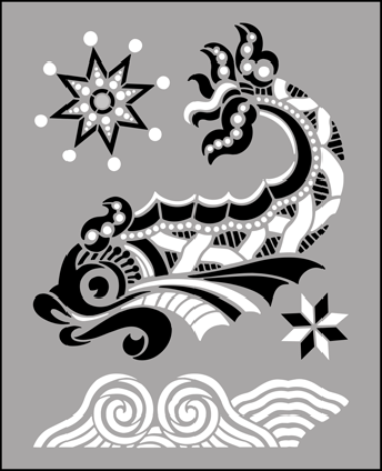 Pavilion No 2 stencil - Chinese Style