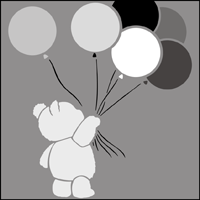 Teddy & Balloons  stencil