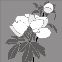 Peony Rose stencil section.