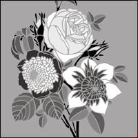Bouquet  stencil