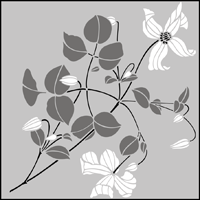 Clematis stencil section.