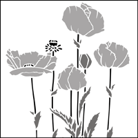 156 - Field poppies stencil 156 - Field poppies stencil