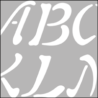 Italic Alphabet stencil section.