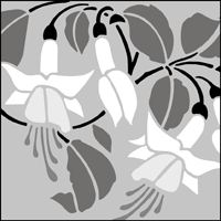 The Fuchsia Border stencil - price £18.75 Fuchsia Border stencil