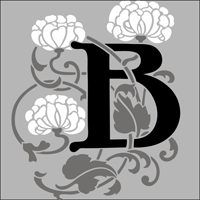 Floral Initials - B stencil section.